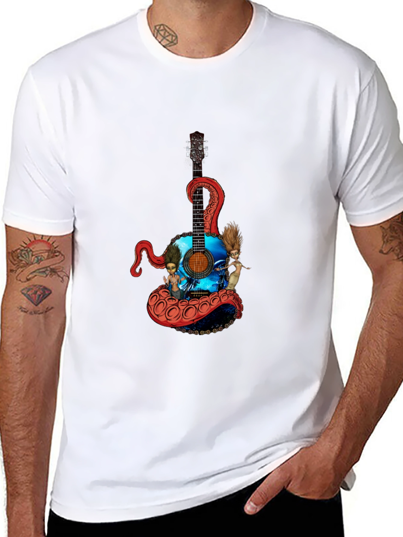Octopus Guitar Graphic T-Shirt