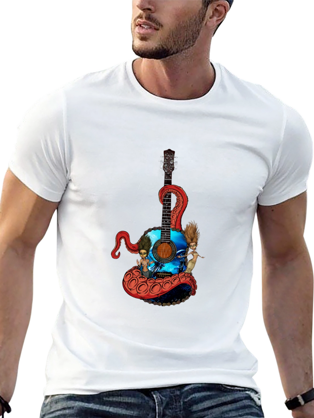 Octopus Guitar Graphic T-Shirt