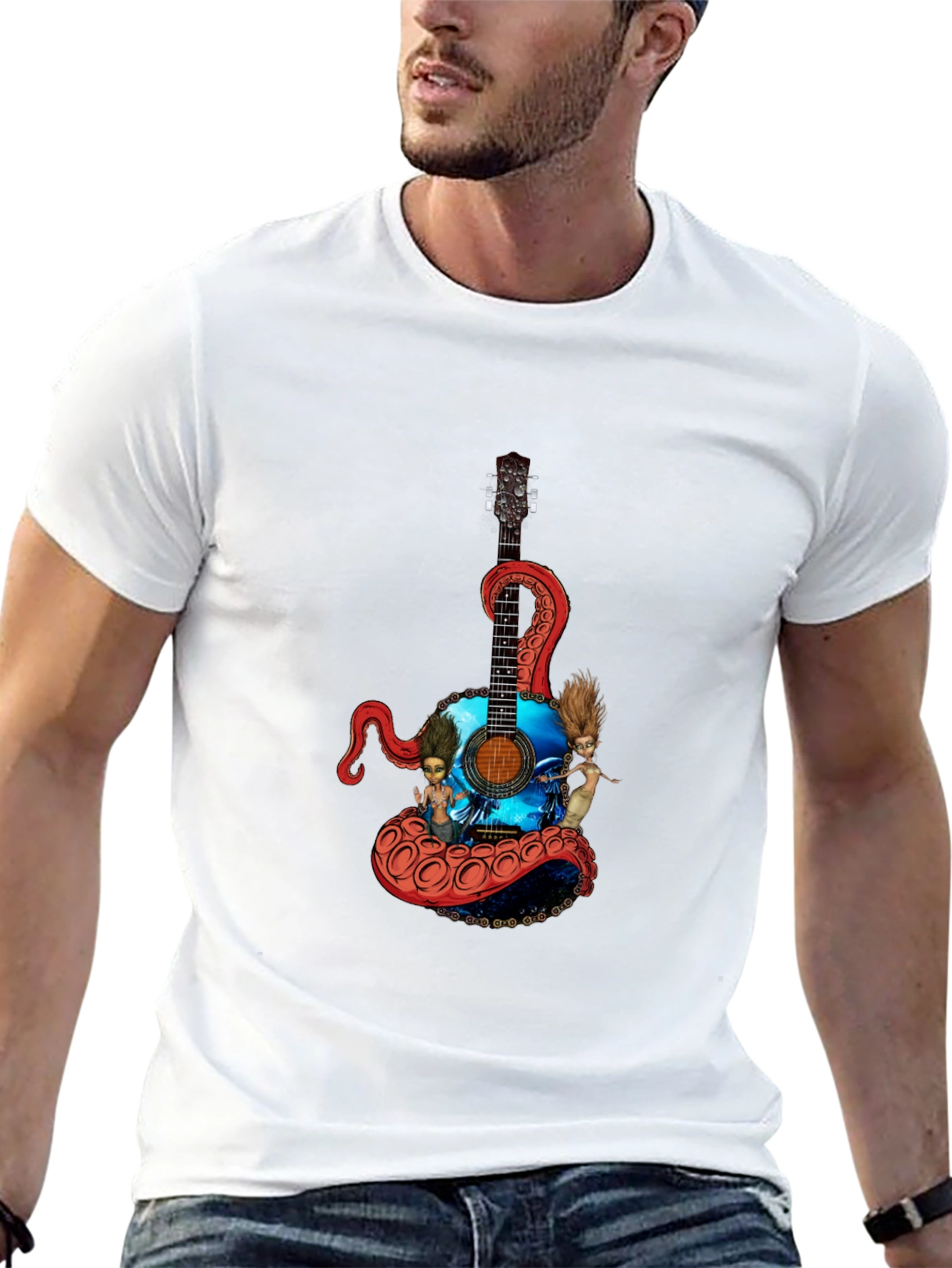 Octopus Guitar Graphic T-Shirt