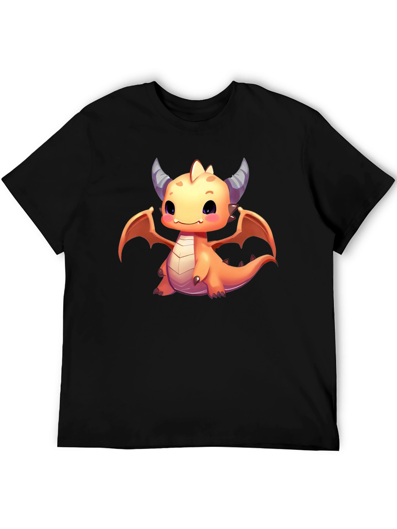 Cute Dragon Graphic T-Shirt - Black Cotton Tee