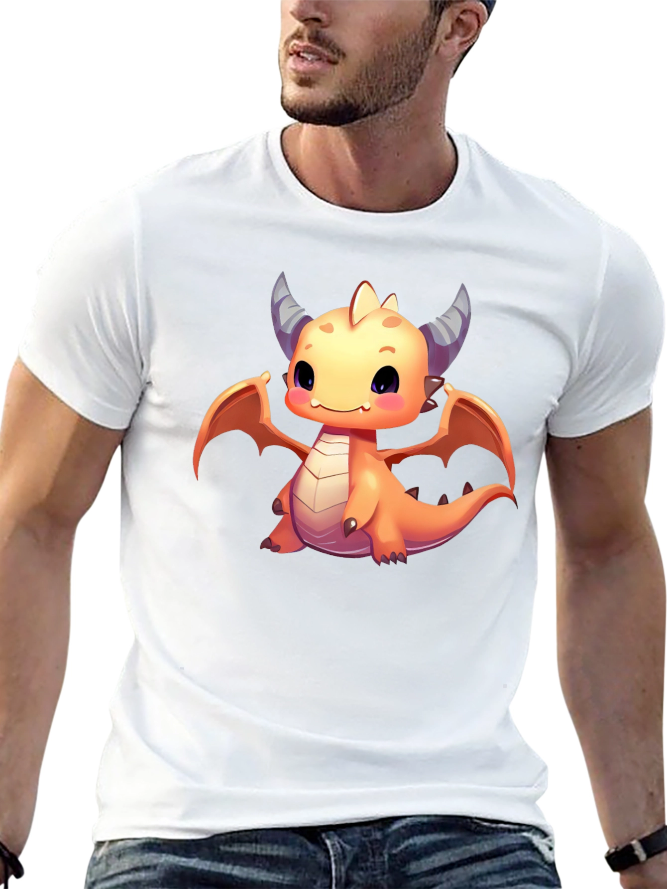 Cute Dragon Graphic T-Shirt - Black Cotton Tee