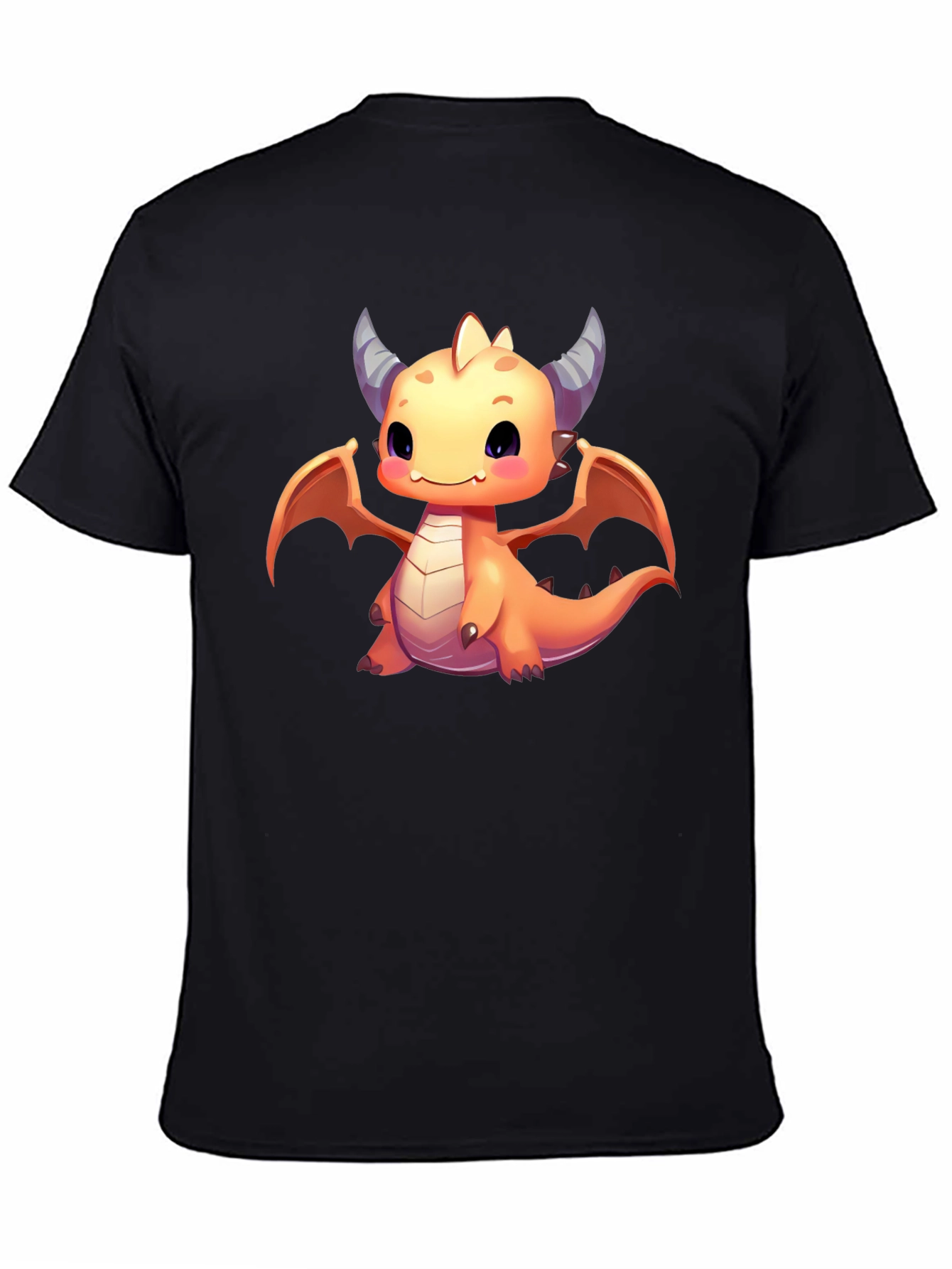 Cute Dragon Graphic T-Shirt - Black Cotton Tee