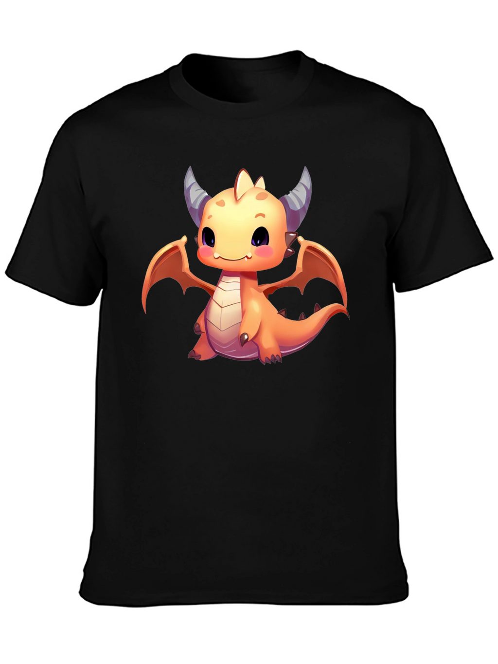 Cute Dragon Graphic T-Shirt - Black Cotton Tee