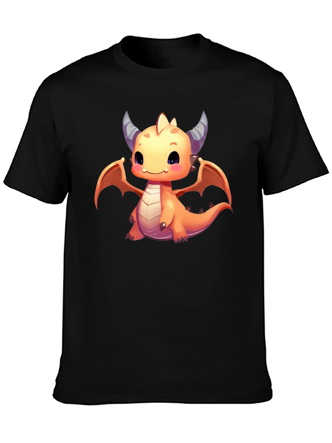 Cute Dragon Graphic T-Shirt - Black Cotton Tee