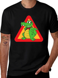 Cartoon Crocodile Sign Graphic Tee