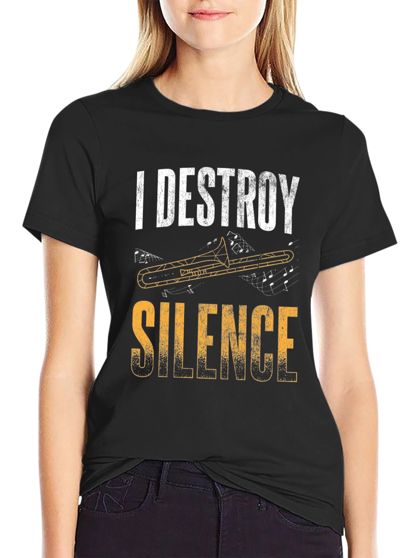 I Destroy Silence Trombone T-Shirt