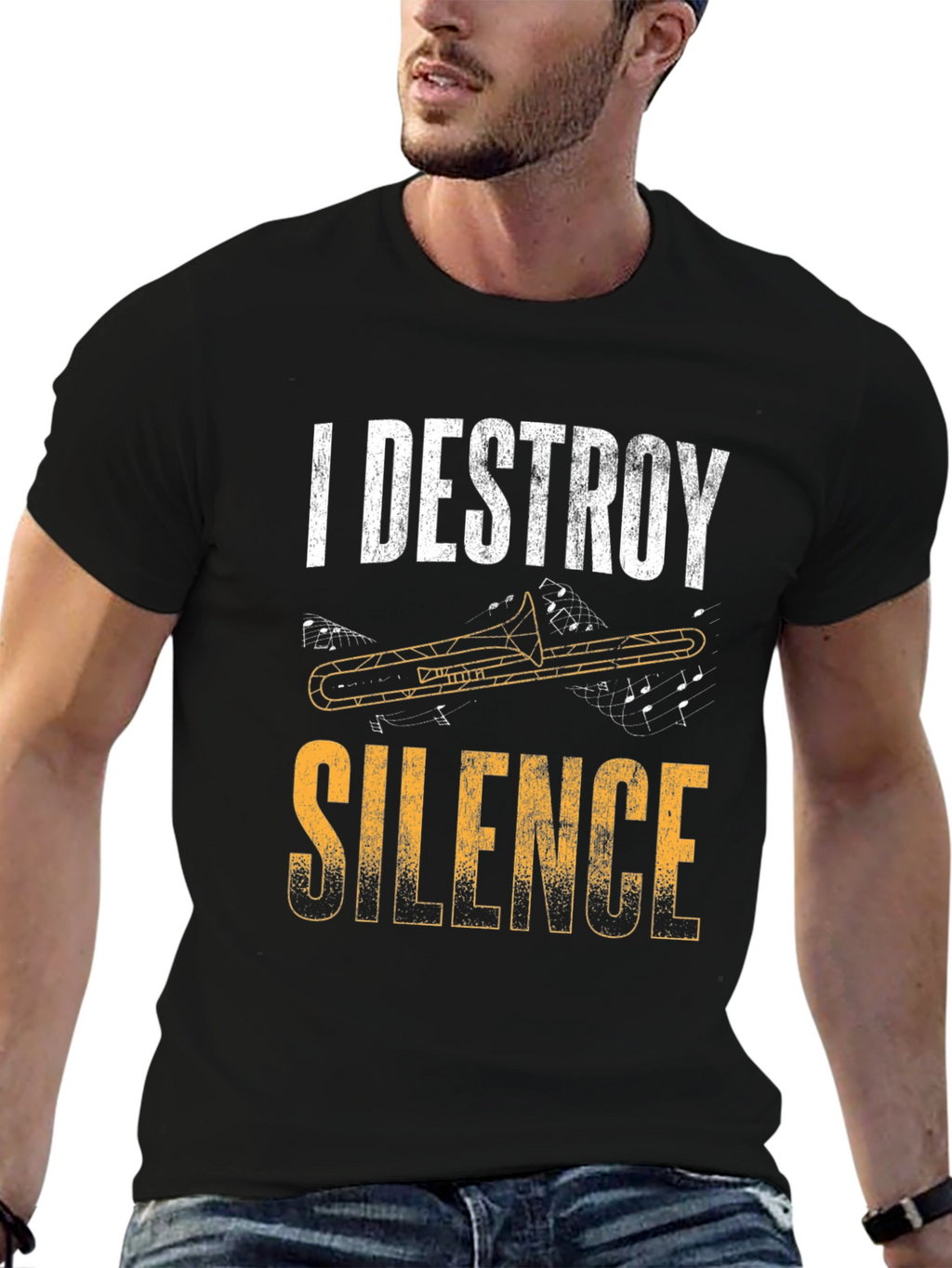 I Destroy Silence Trombone T-Shirt