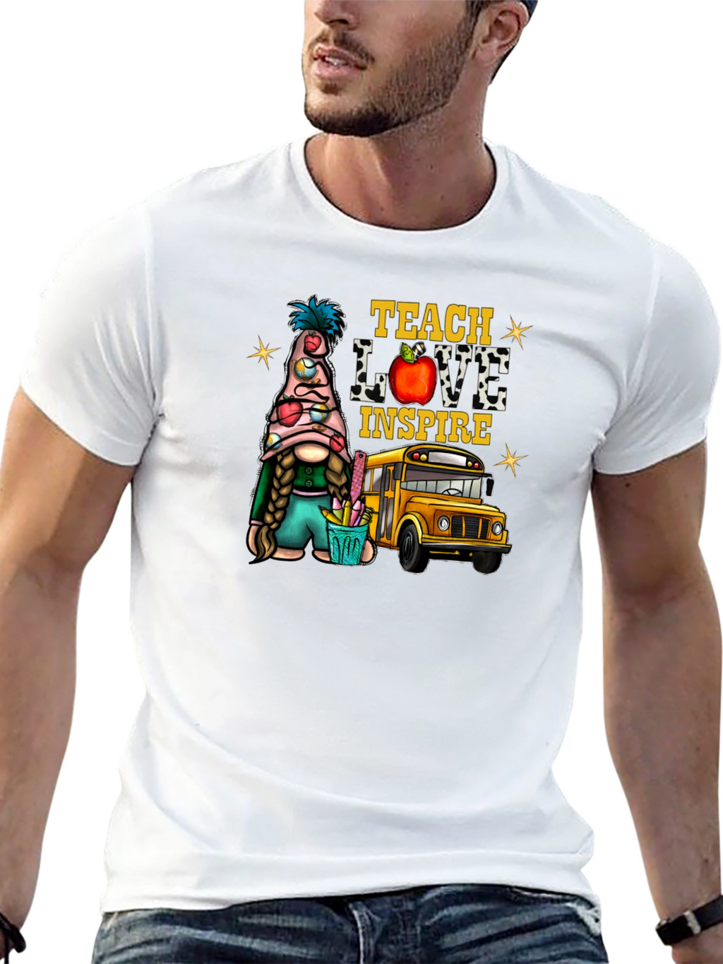 Teach Love Inspire Teacher Gnome T-Shirt