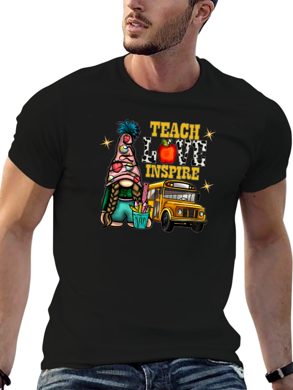 Teach Love Inspire Teacher Gnome T-Shirt