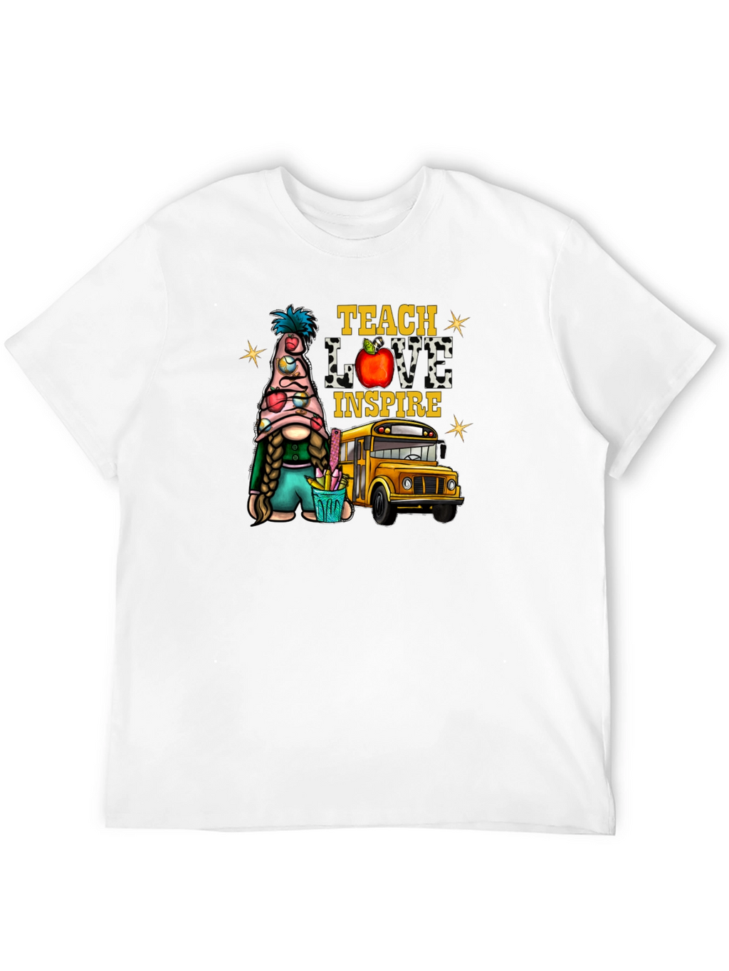 Teach Love Inspire Teacher Gnome T-Shirt