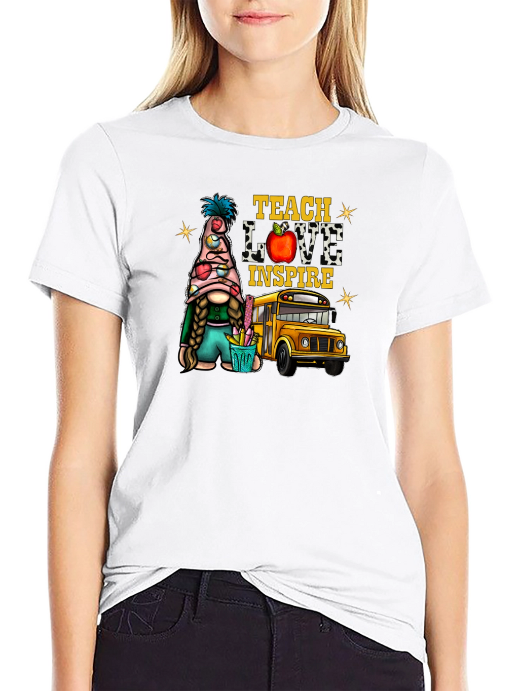 Teach Love Inspire Teacher Gnome T-Shirt