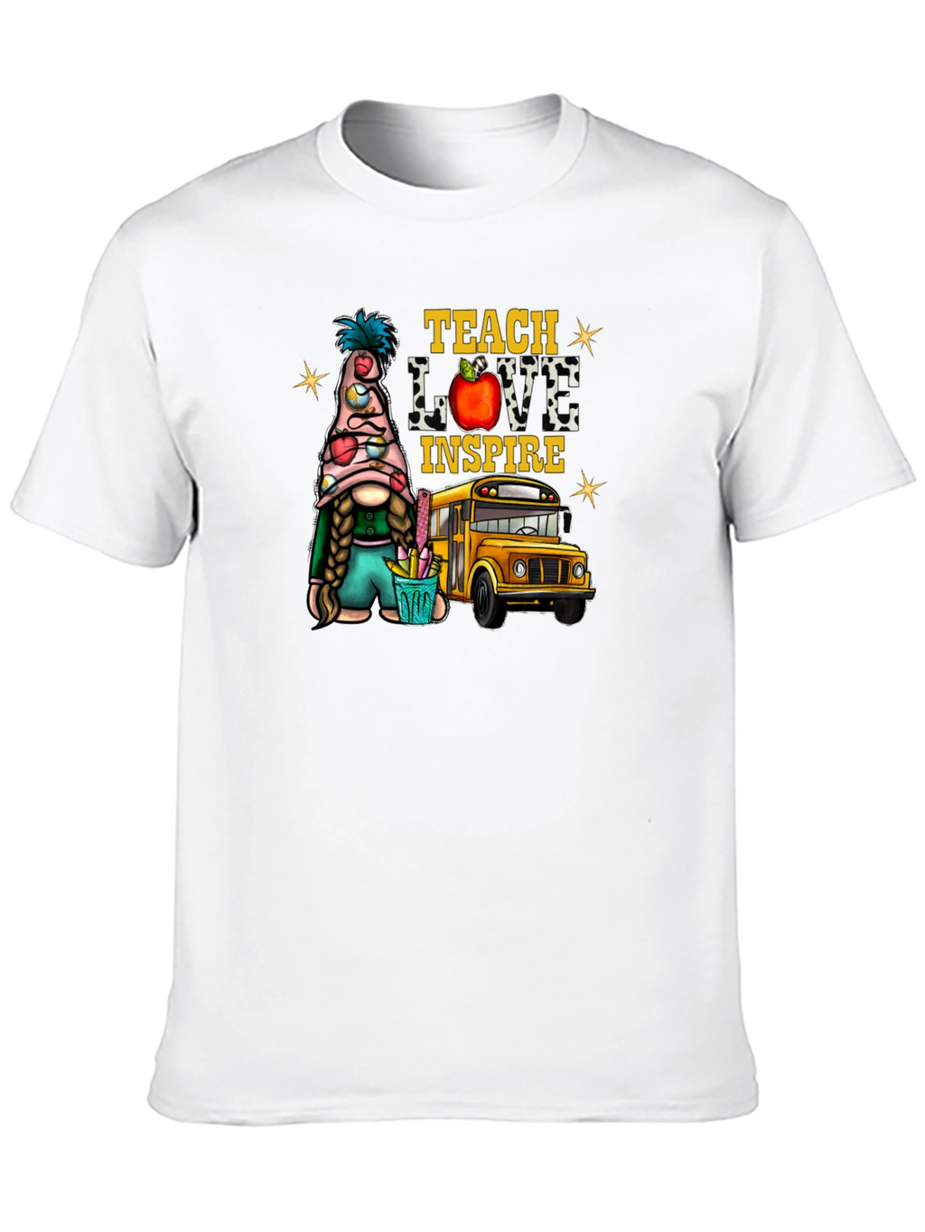 Teach Love Inspire Teacher Gnome T-Shirt