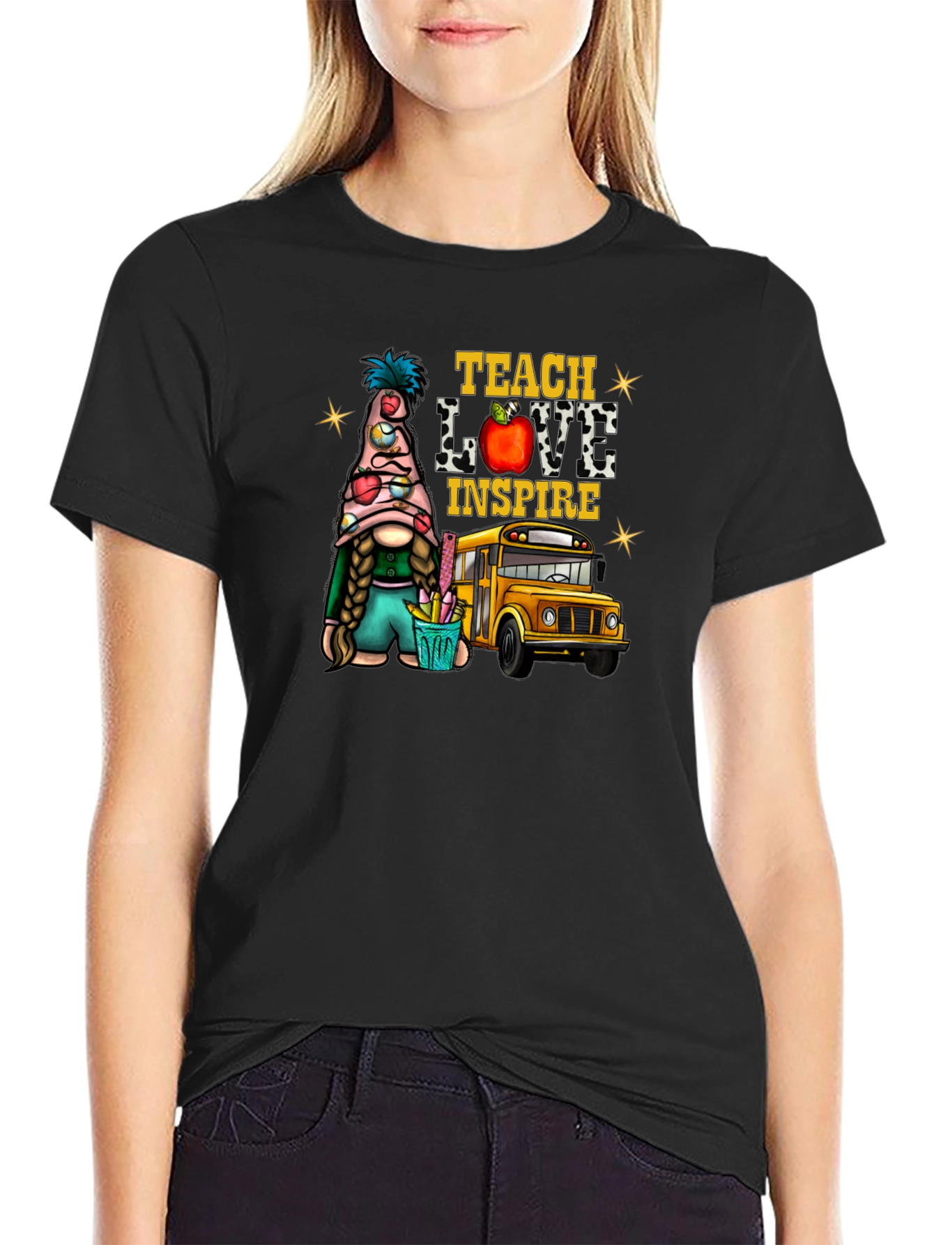 Teach Love Inspire Teacher Gnome T-Shirt