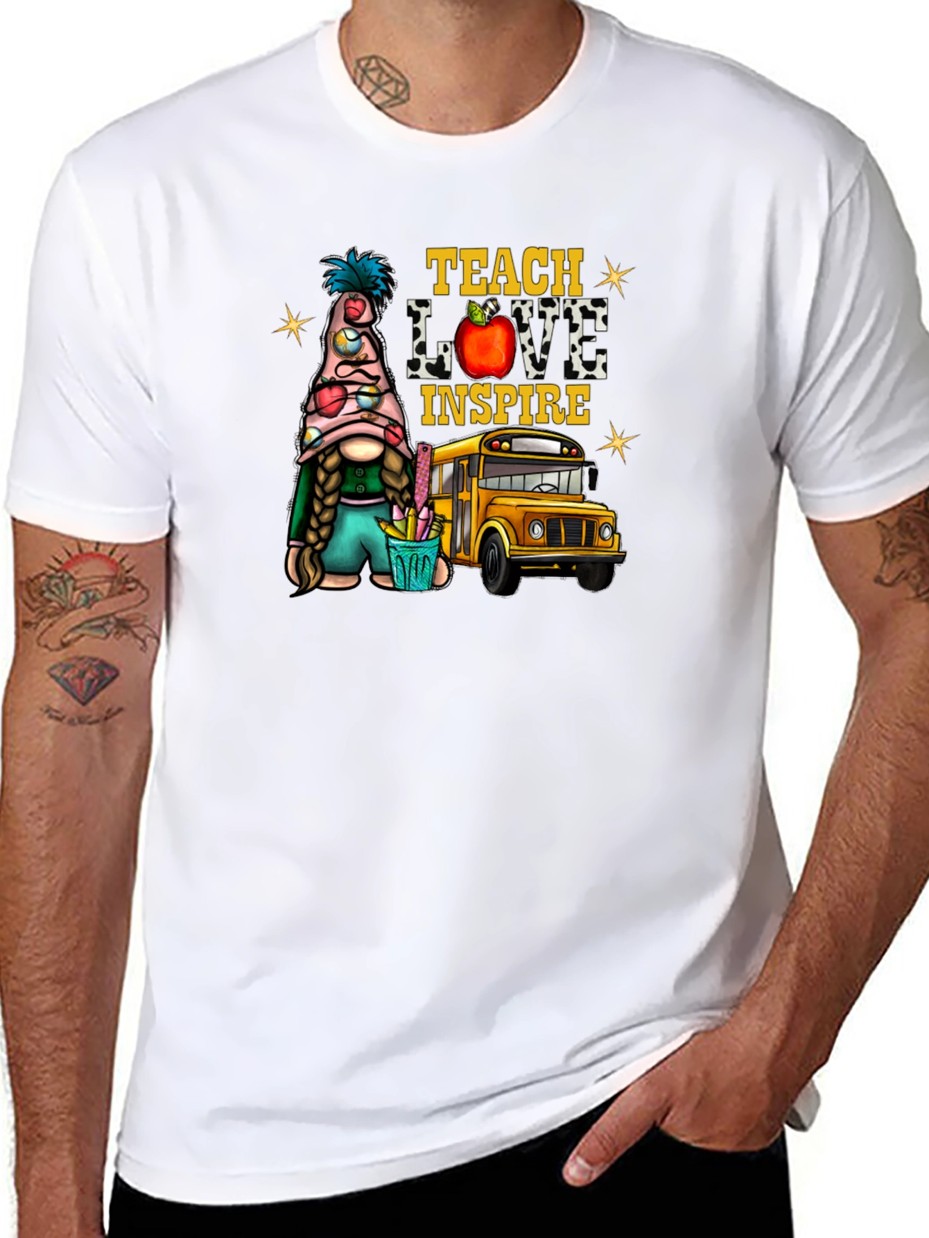Teach Love Inspire Teacher Gnome T-Shirt