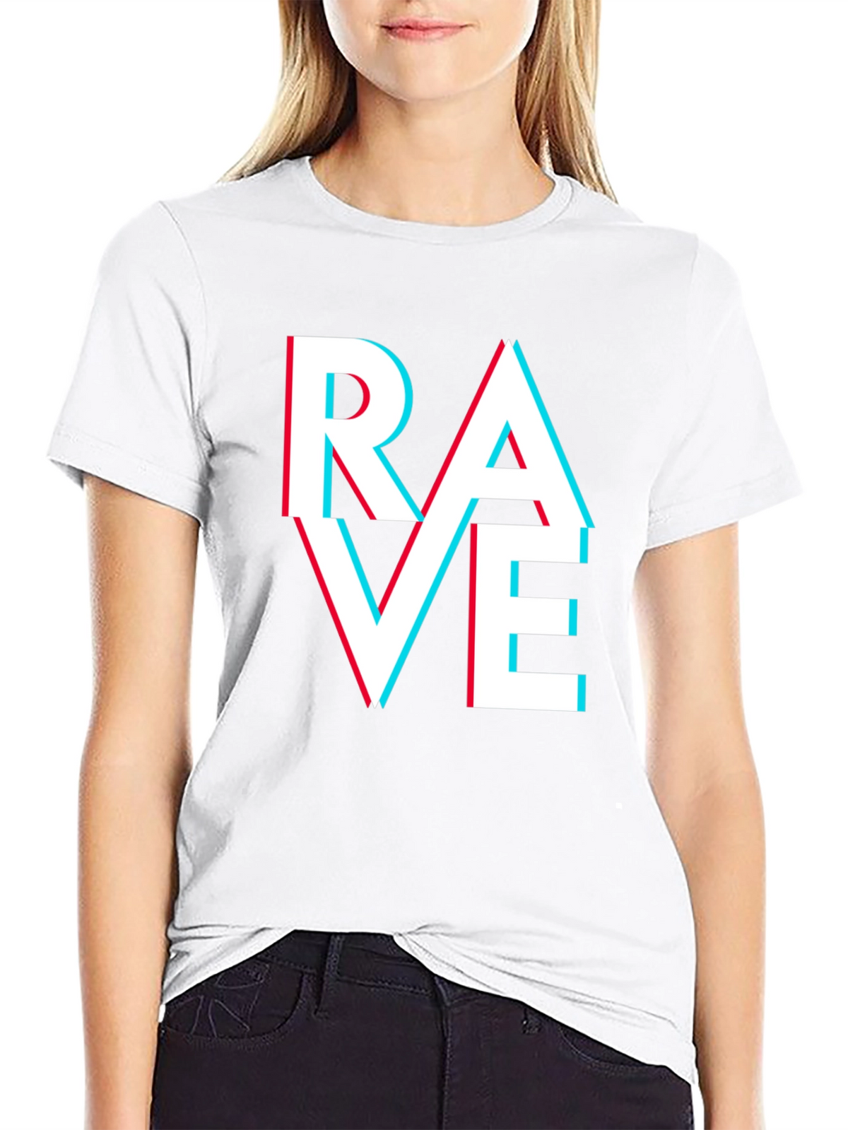 Rave T-Shirt - Glitch Text Design
