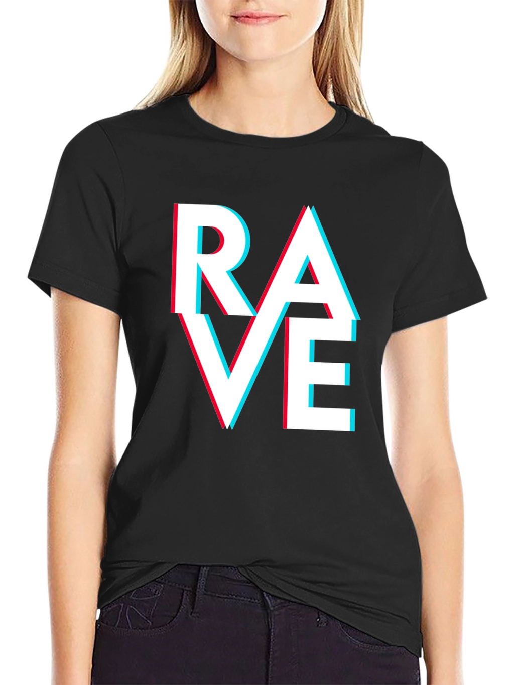 Rave T-Shirt - Glitch Text Design