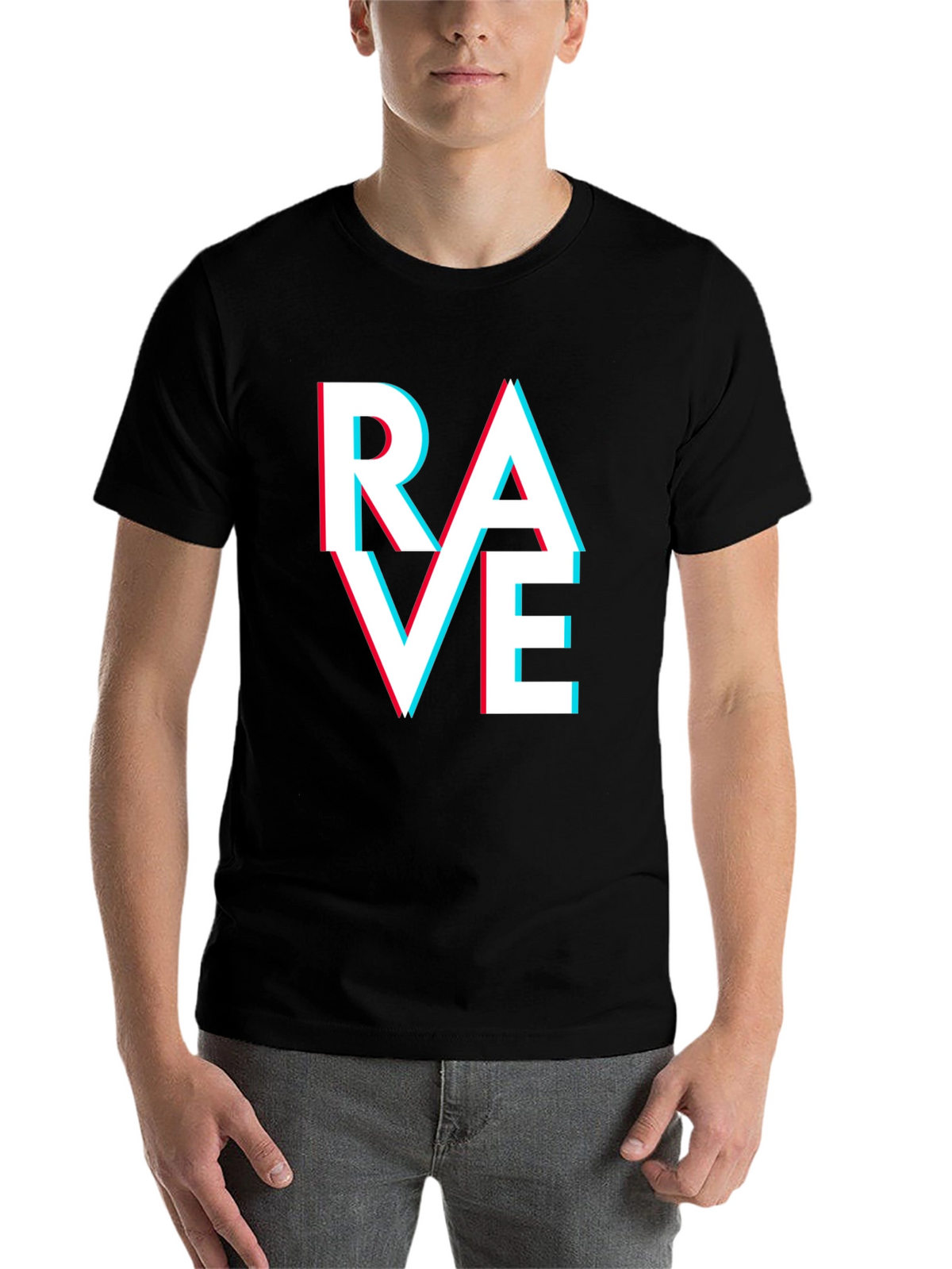 Rave T-Shirt - Glitch Text Design
