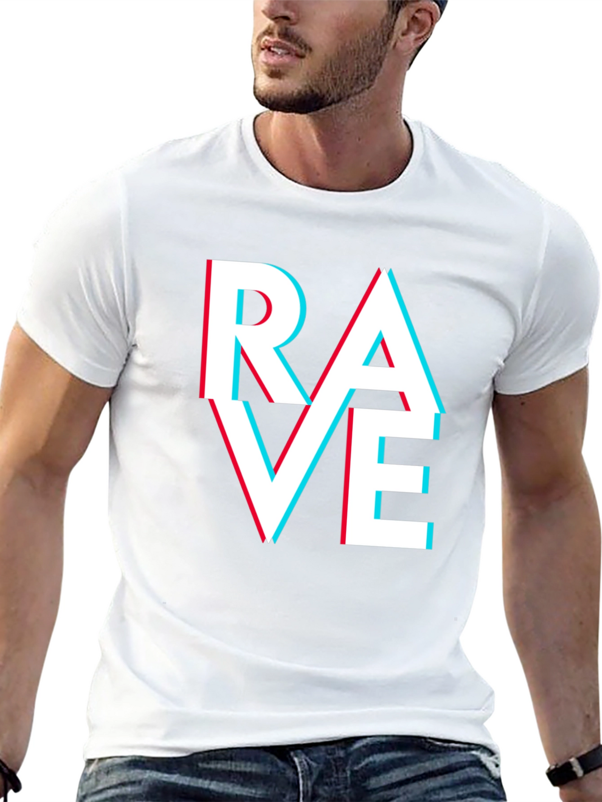 Rave T-Shirt - Glitch Text Design