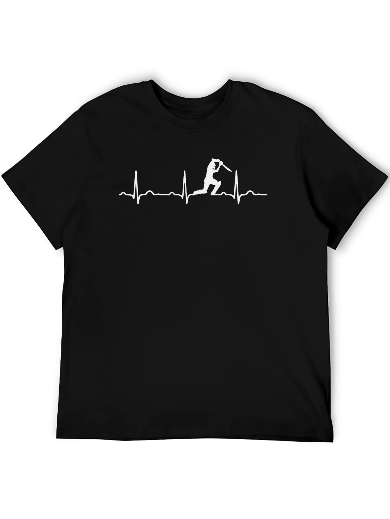 Cricket Heartbeat Graphic Tee - Black Cotton T-Shirt
