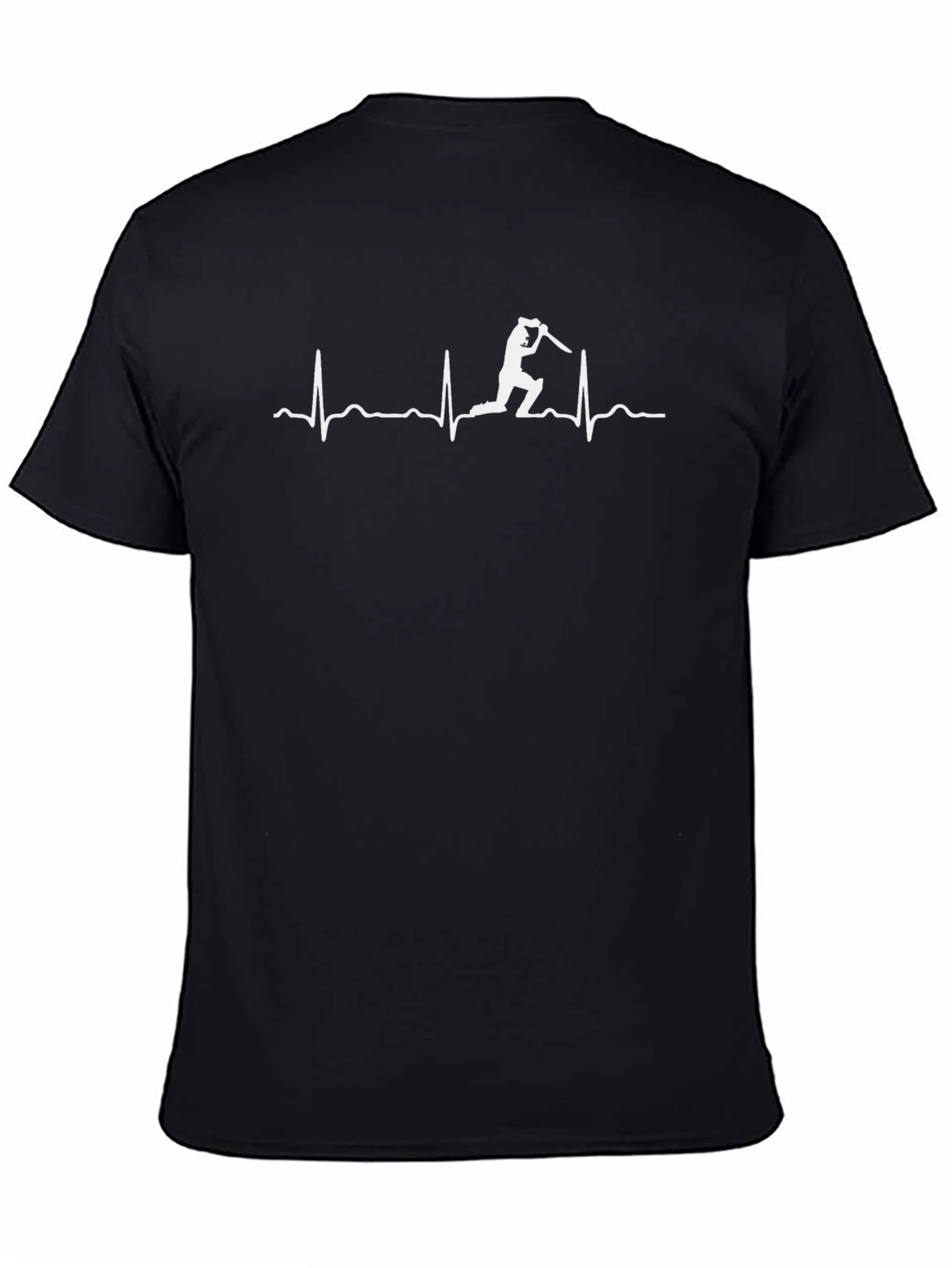 Cricket Heartbeat Graphic Tee - Black Cotton T-Shirt