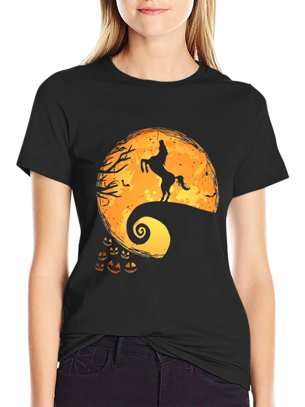 Halloween Unicorn Moon Graphic Tee