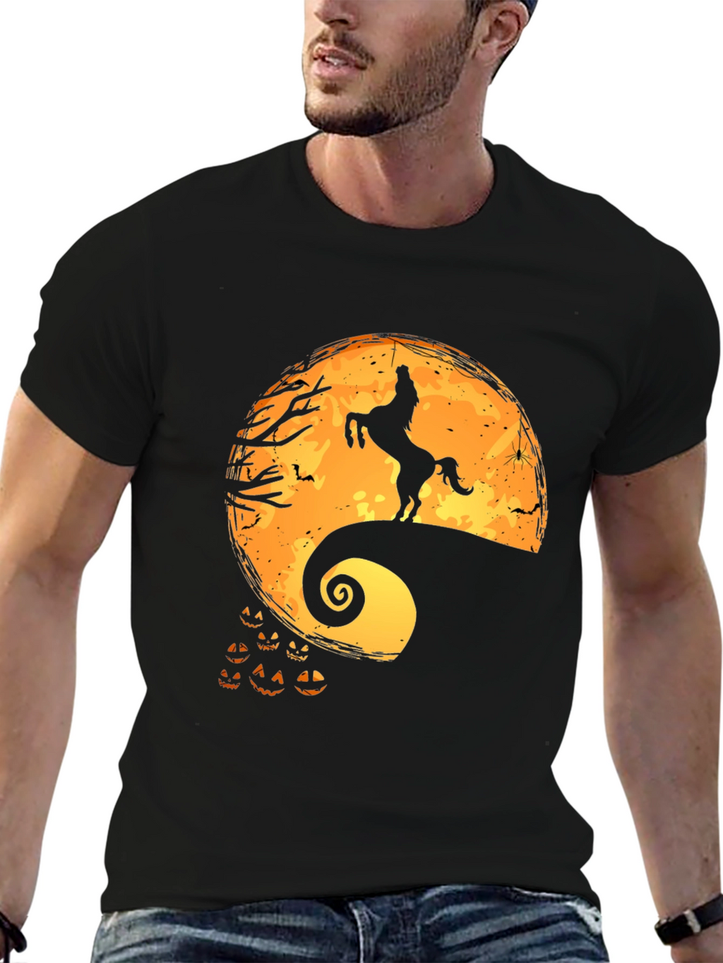 Halloween Unicorn Moon Graphic Tee