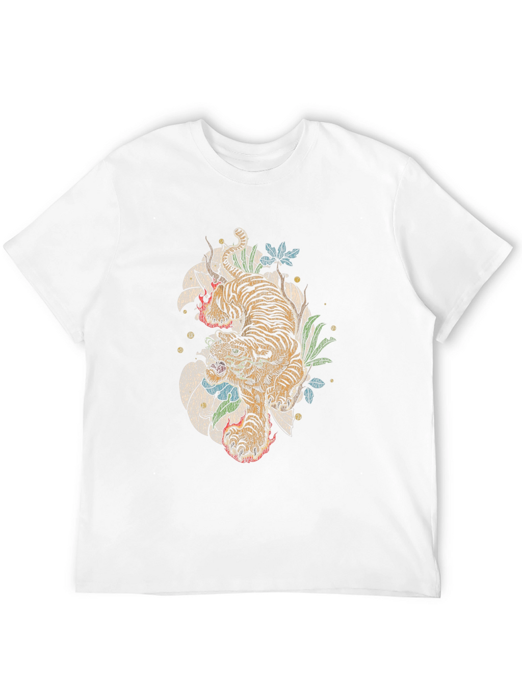Tiger Graphic Print Crew Neck T-Shirt