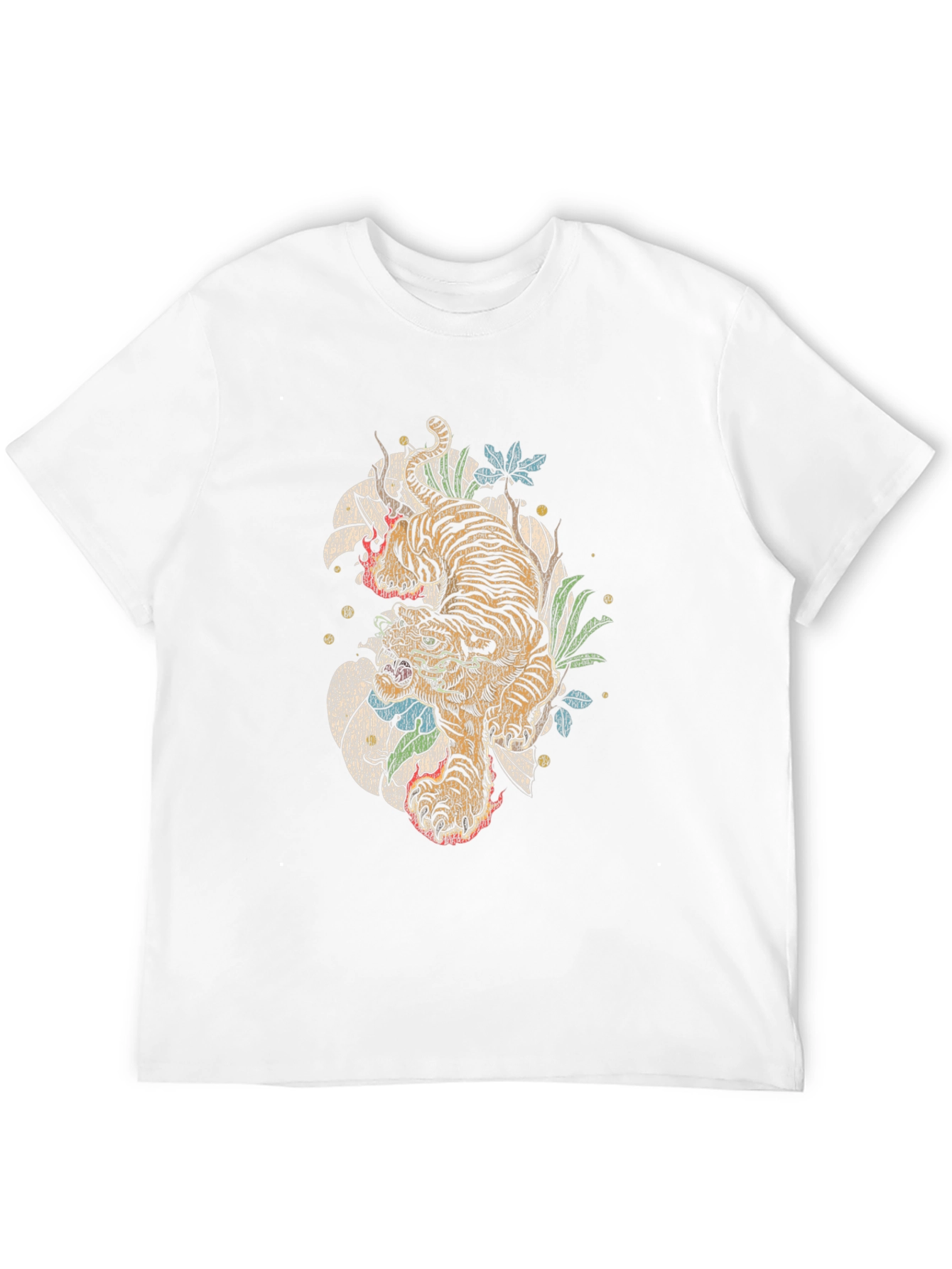 Tiger Graphic Print Crew Neck T-Shirt