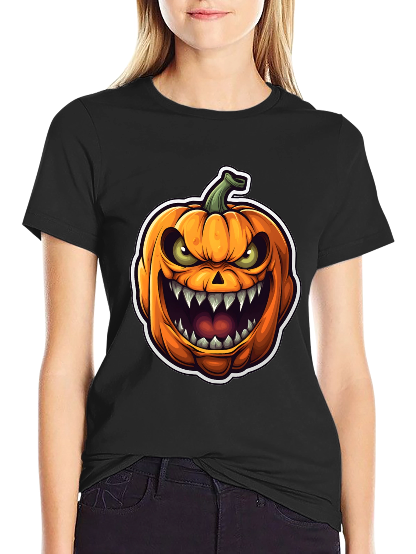 Mens Halloween Pumpkin Graphic Tee