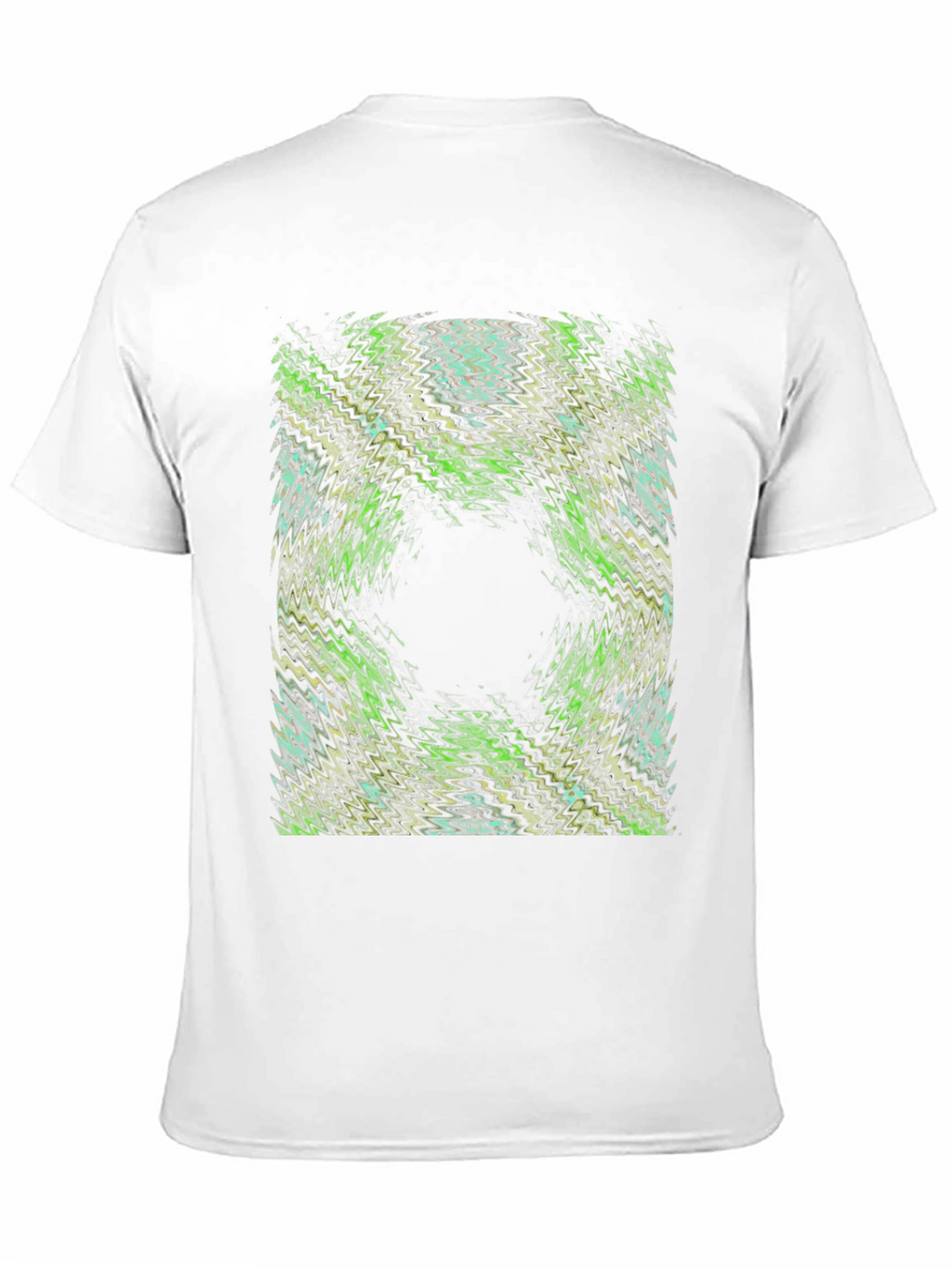 Abstract Green Pattern Black T-Shirt