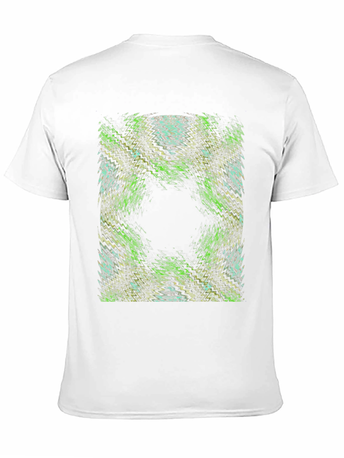 Abstract Green Pattern Black T-Shirt