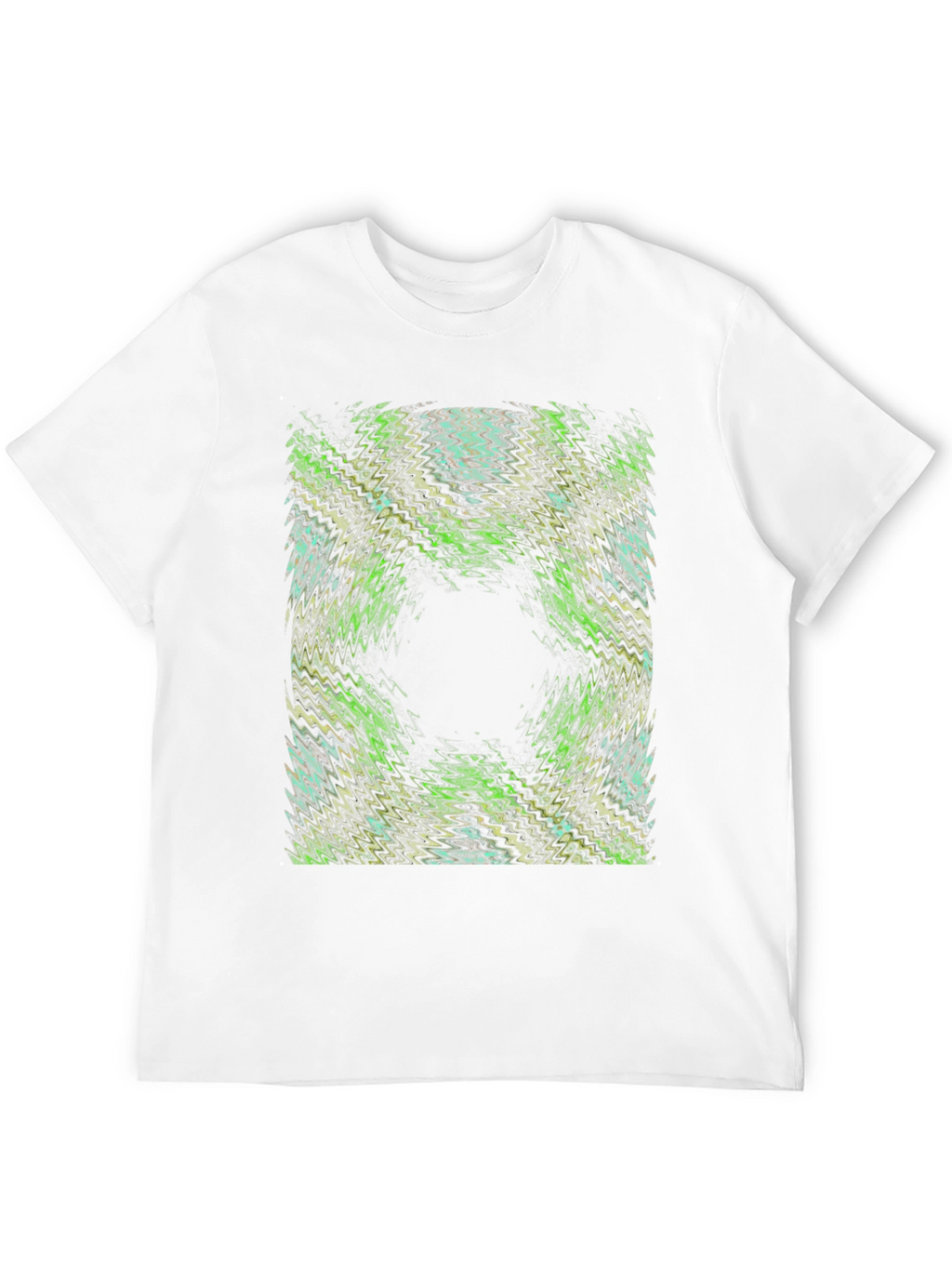 Abstract Green Pattern Black T-Shirt