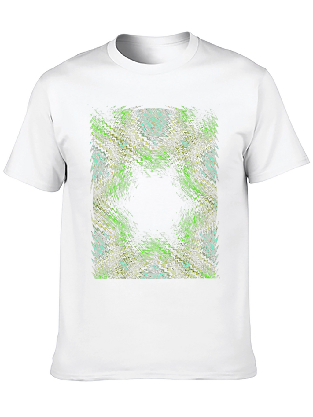 Abstract Green Pattern Black T-Shirt