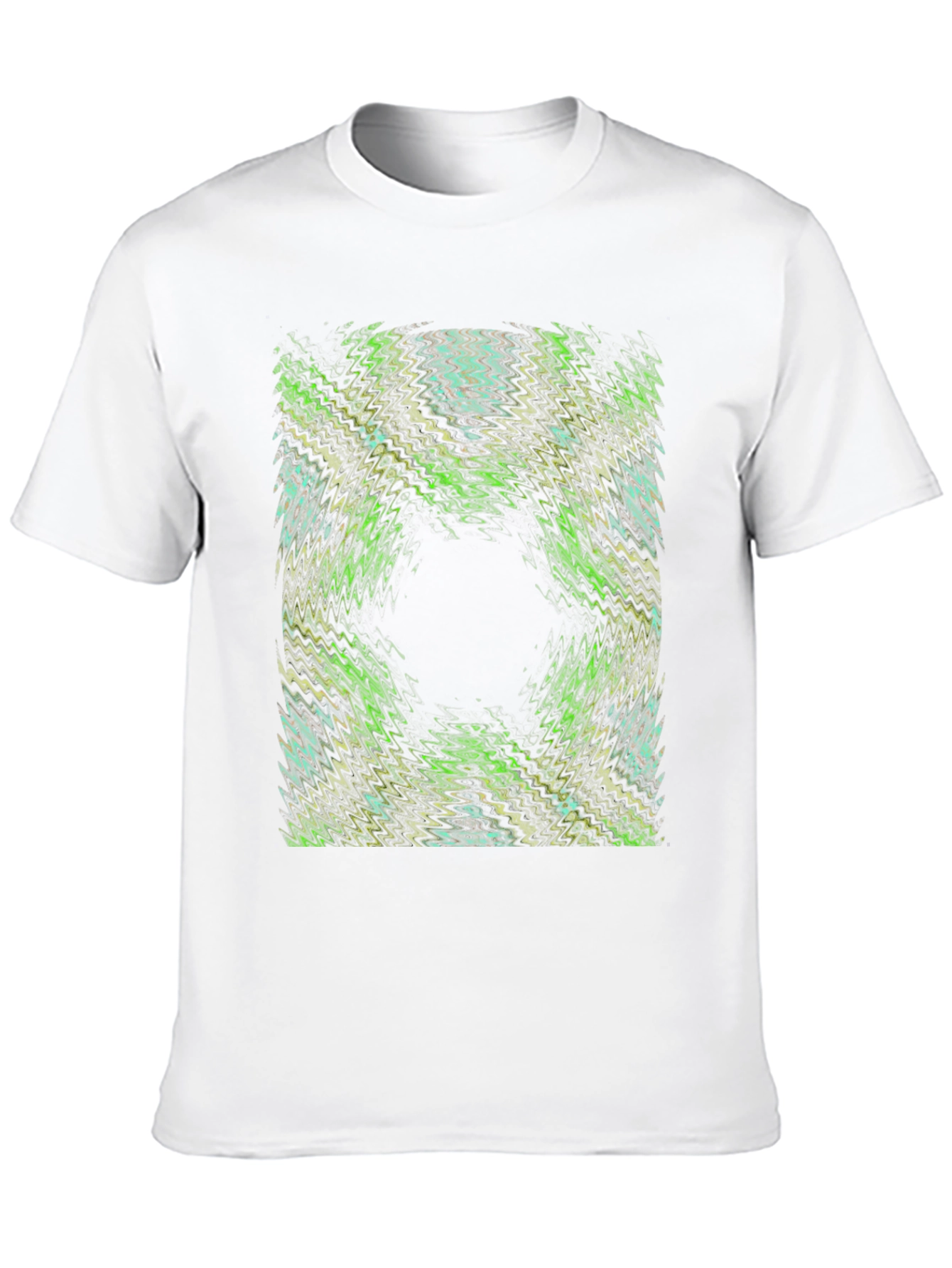 Abstract Green Pattern Black T-Shirt