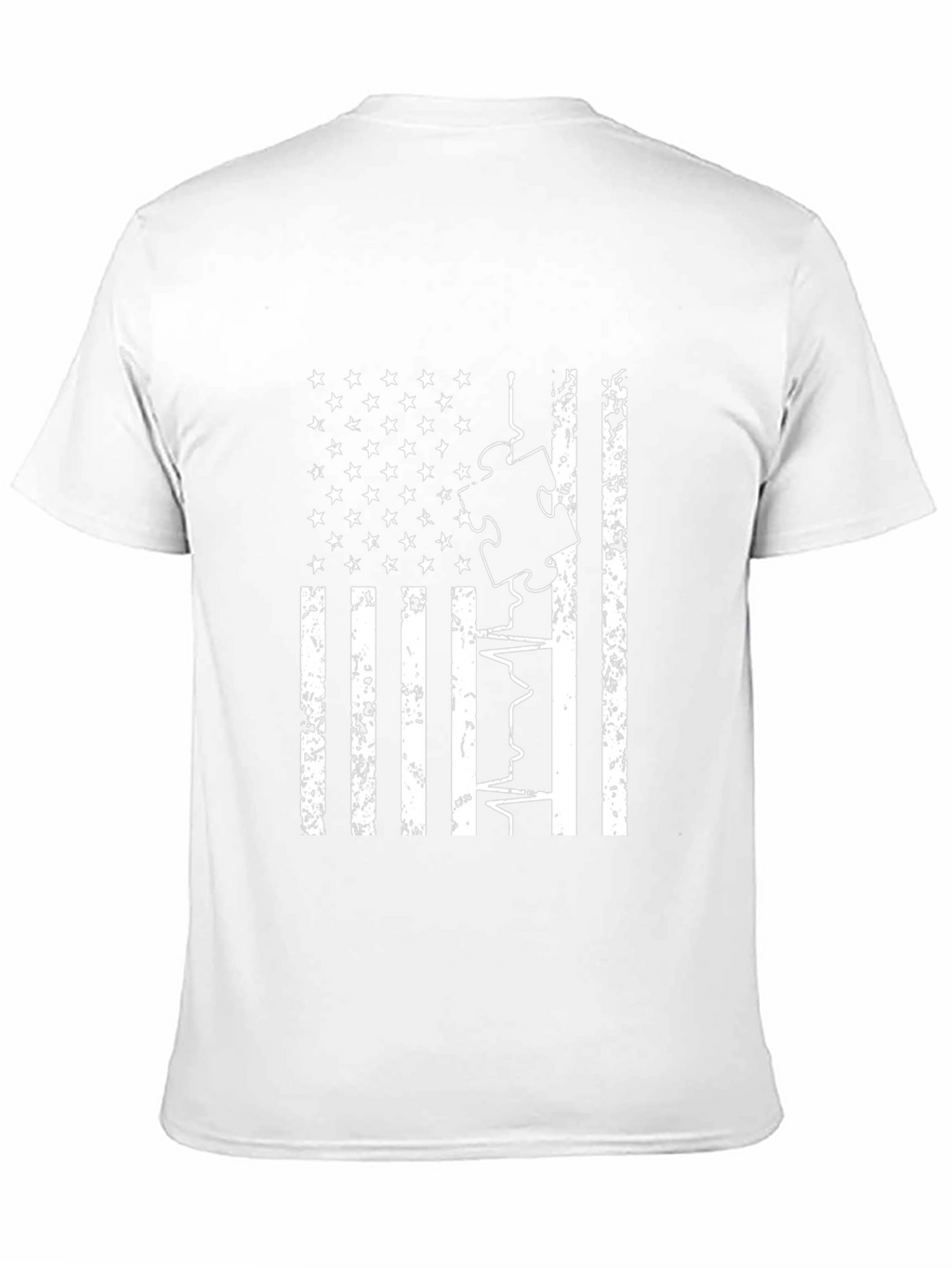 American Flag Autism Puzzle T-Shirt