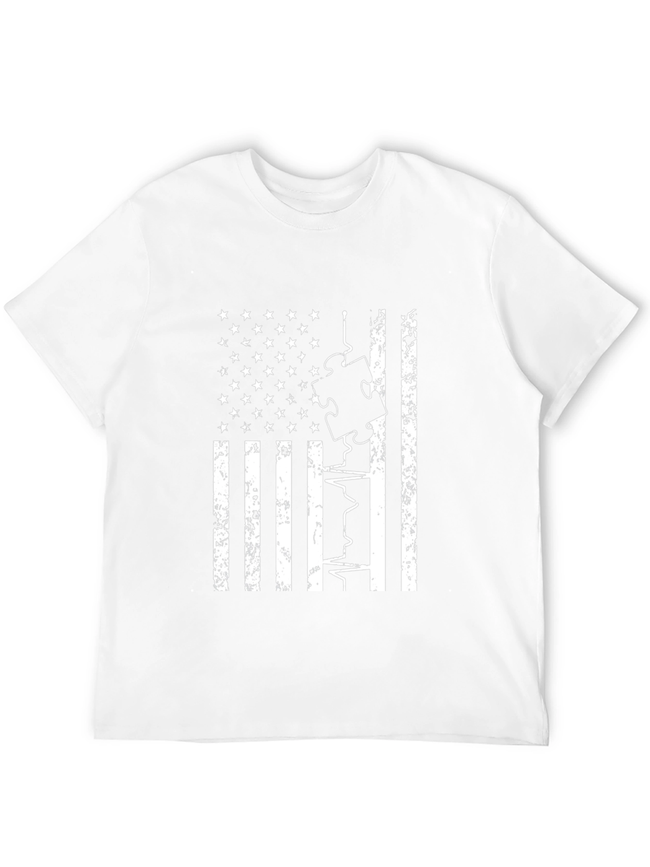 American Flag Autism Puzzle T-Shirt