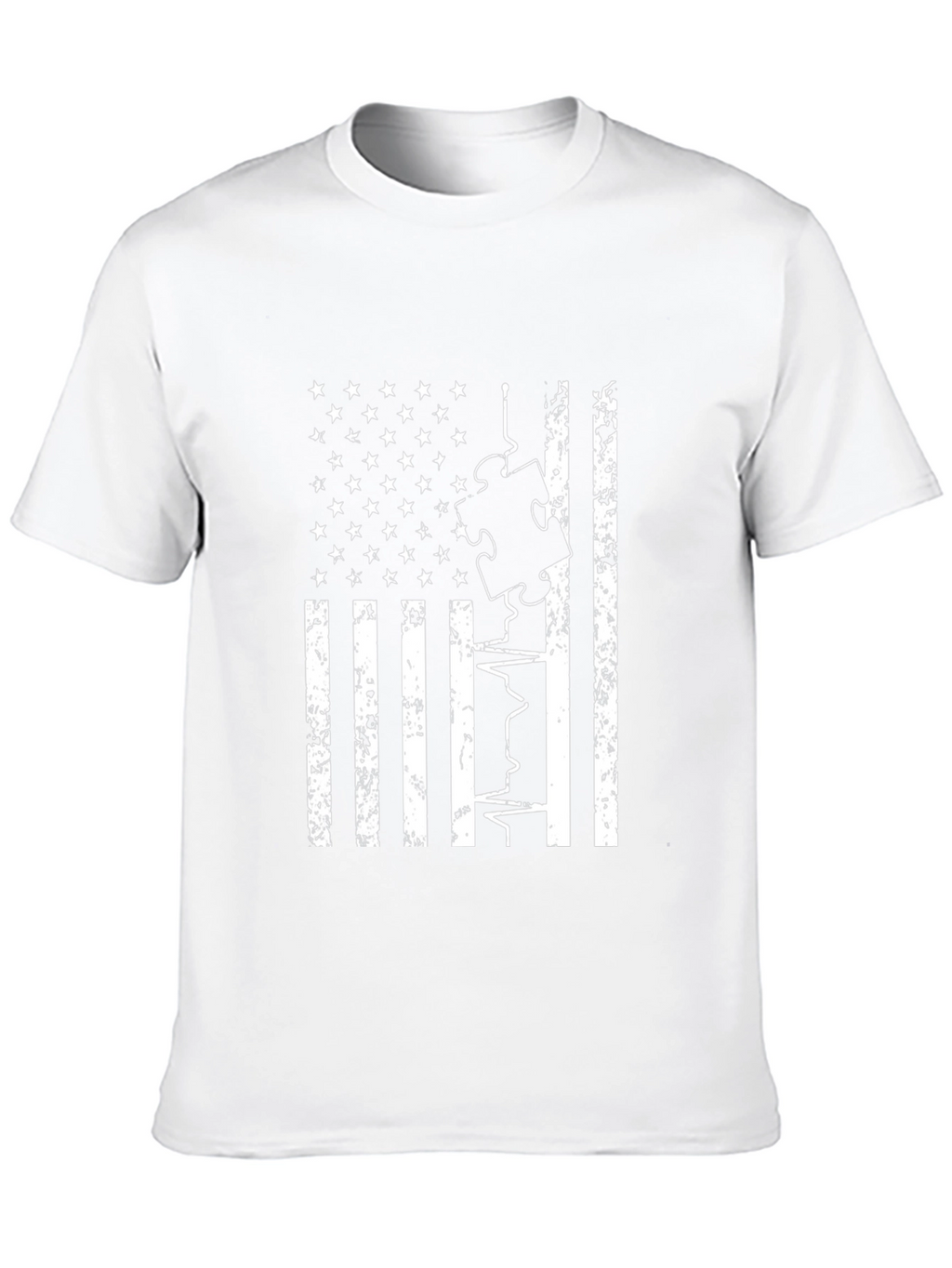 American Flag Autism Puzzle T-Shirt