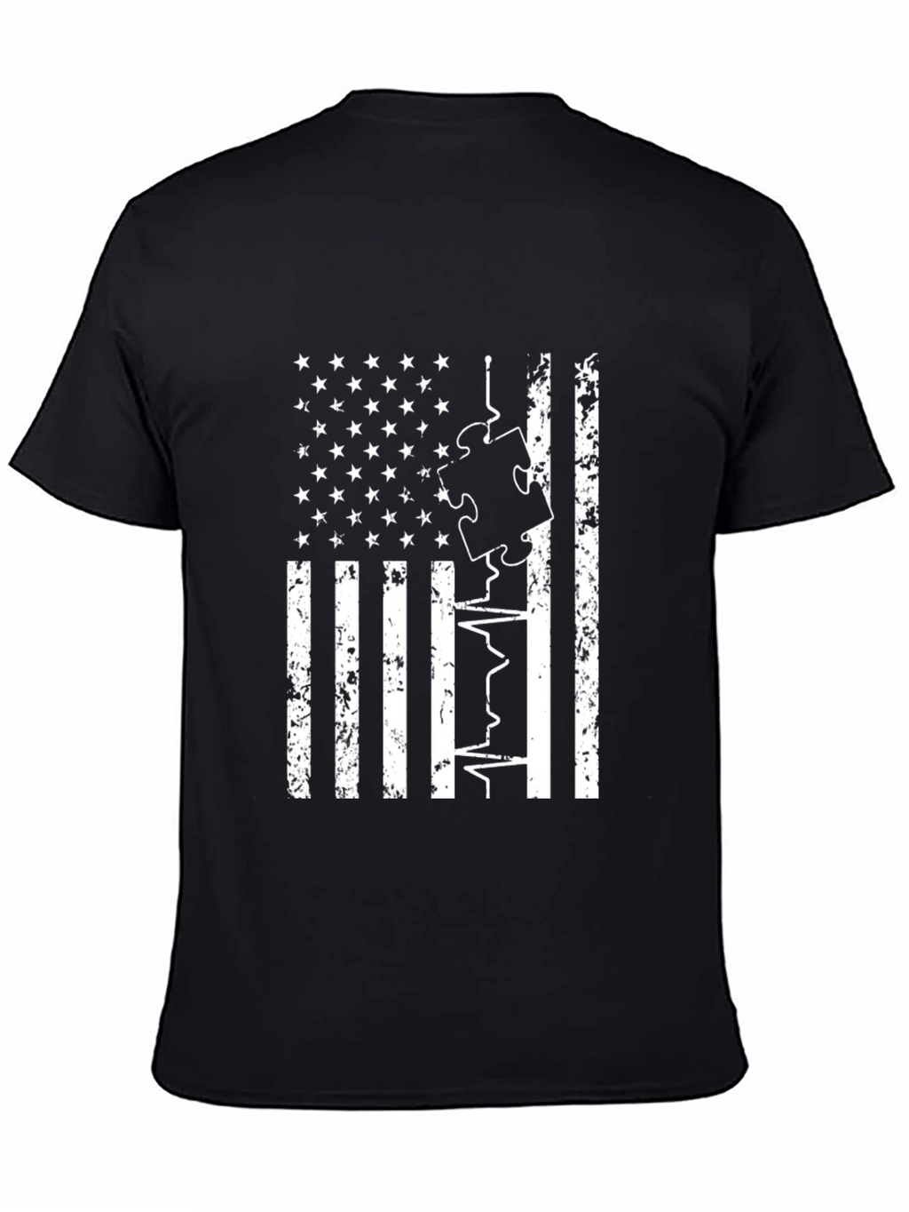 American Flag Autism Puzzle T-Shirt
