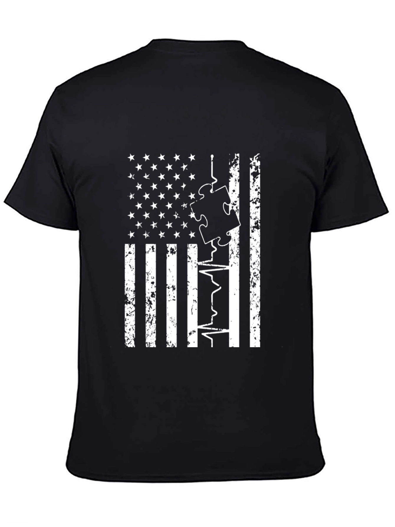 American Flag Autism Puzzle T-Shirt