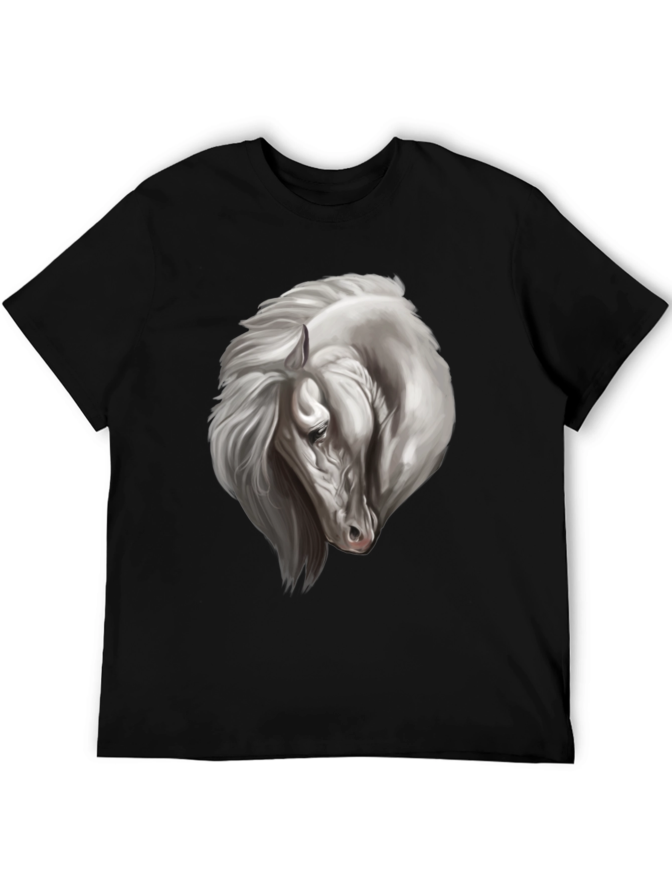 Black Horse Graphic Tee for Men