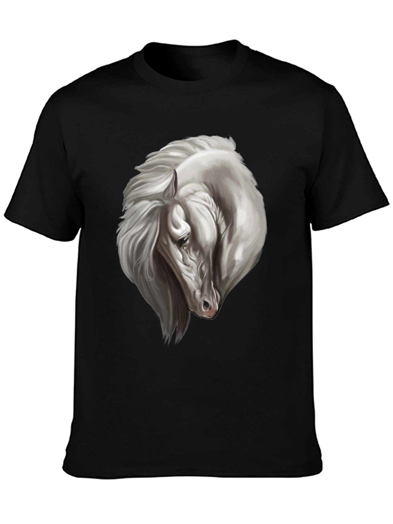 Black Horse Graphic Tee for Men