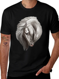 Black Horse Graphic Tee for Men