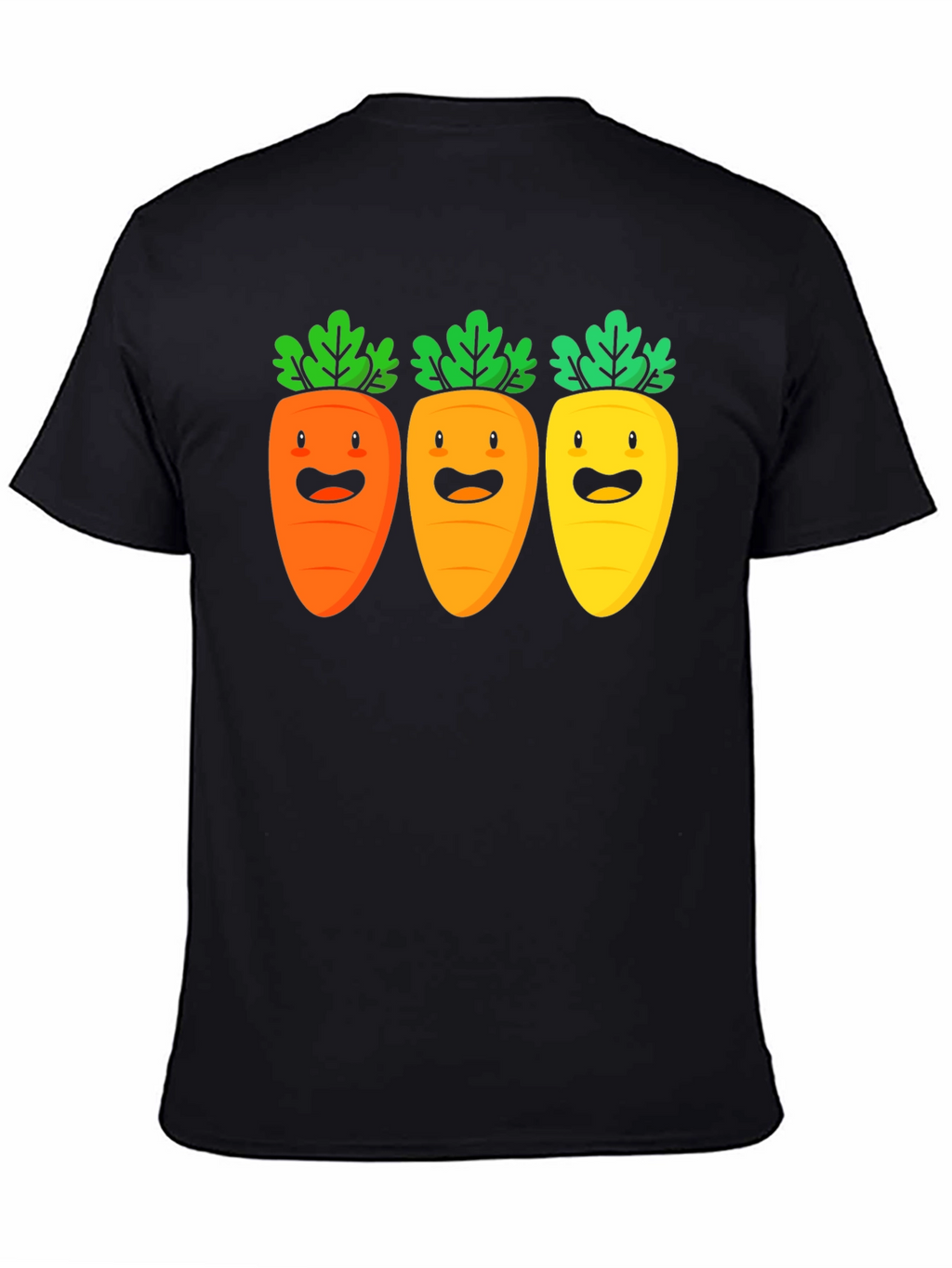 Carrot Trio Graphic Tee - Black Cotton T-Shirt