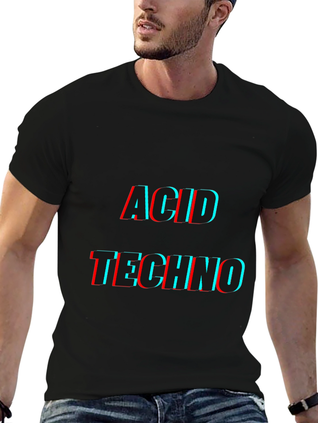 Acid Techno Black Graphic T-Shirt