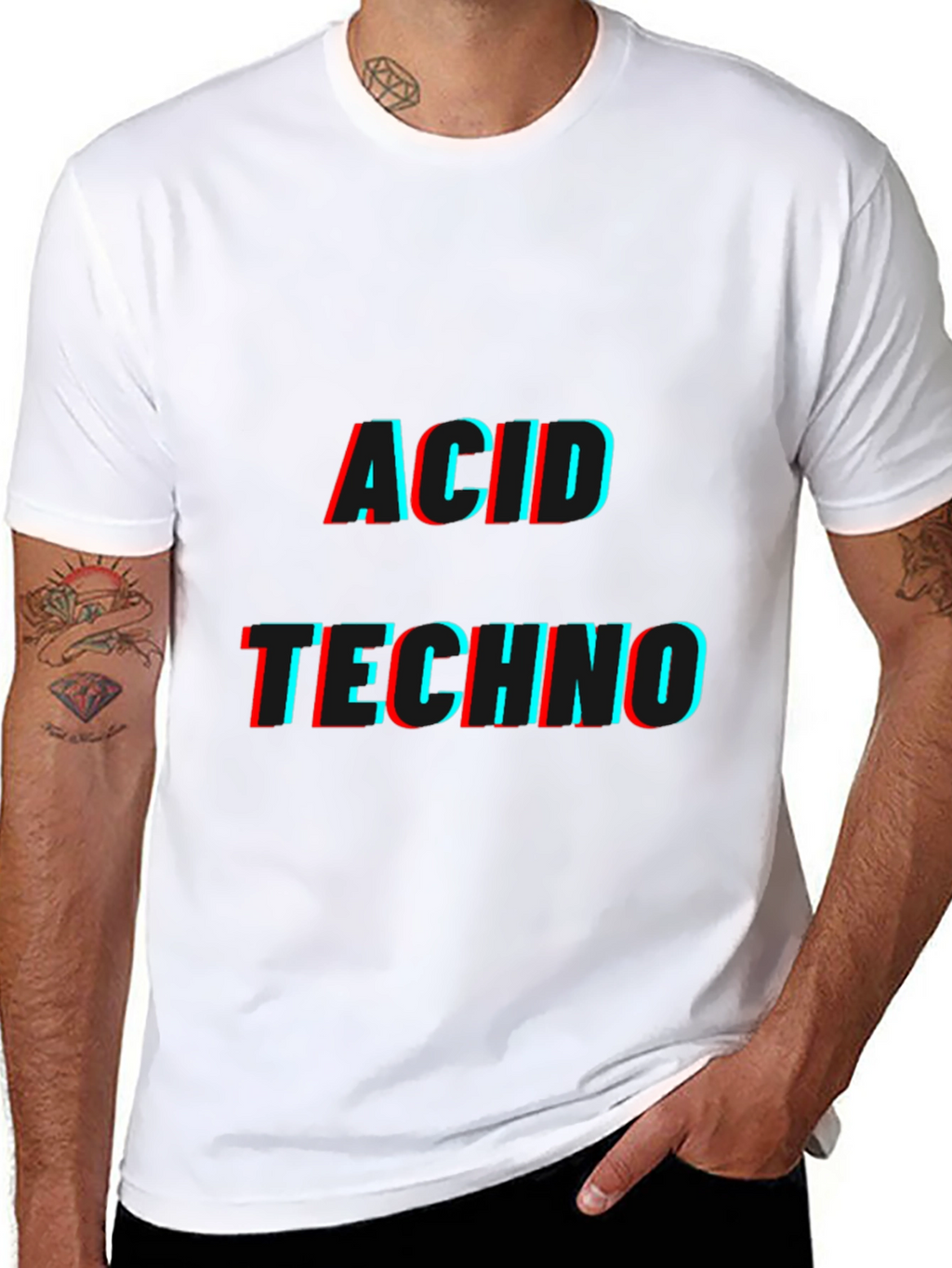 Acid Techno Black Graphic T-Shirt