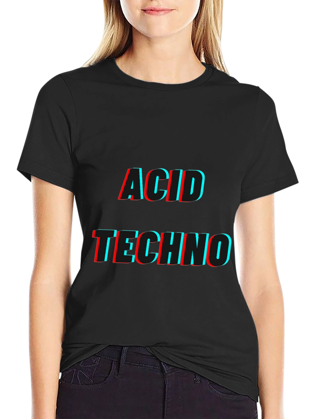 Acid Techno Black Graphic T-Shirt