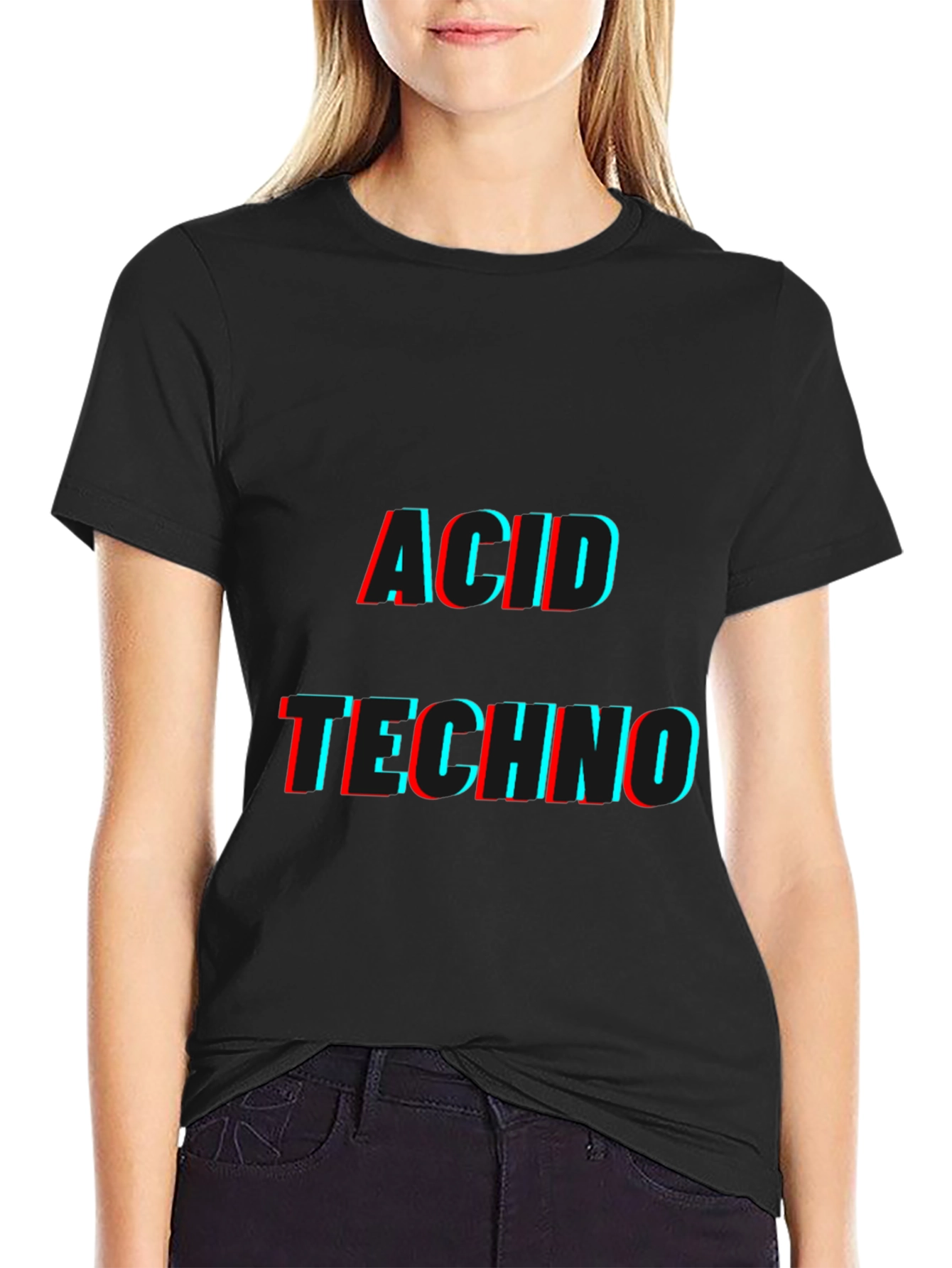 Acid Techno Black Graphic T-Shirt
