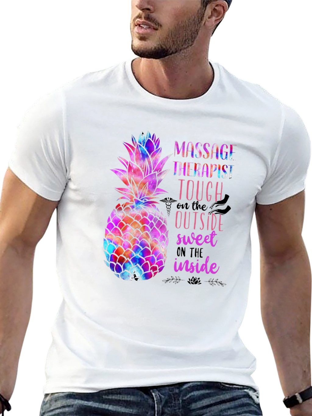 Massage Therapist Pineapple Graphic Tee