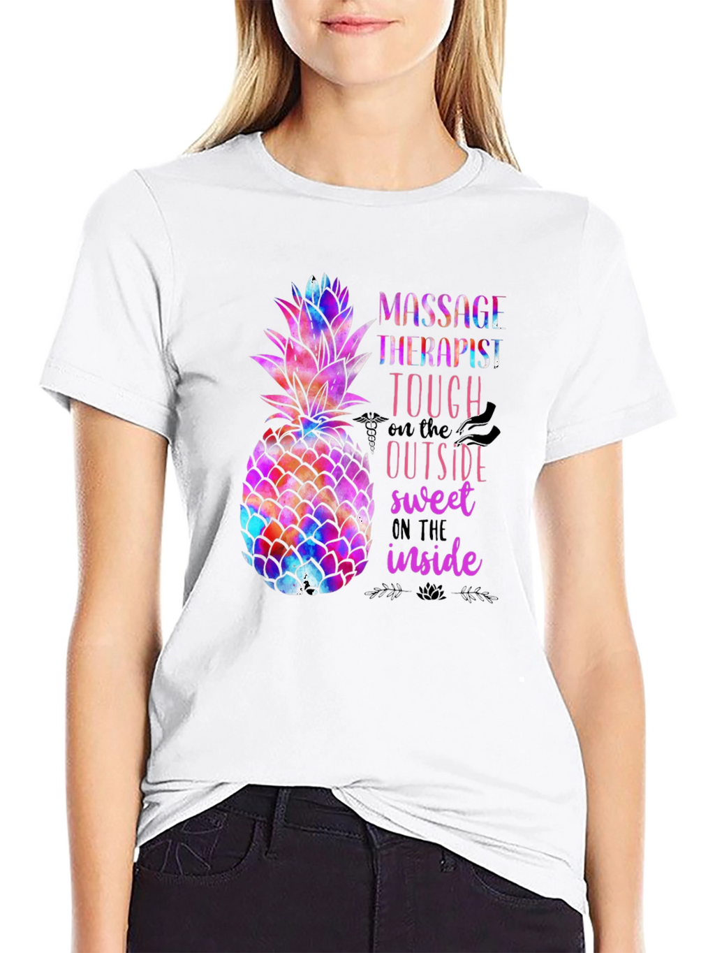 Massage Therapist Pineapple Graphic Tee