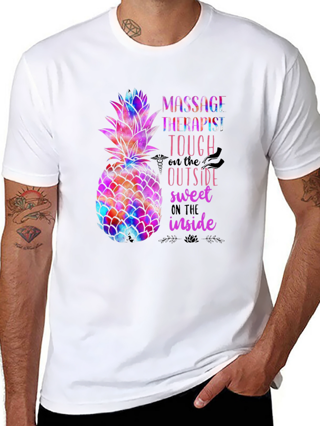Massage Therapist Pineapple Graphic Tee